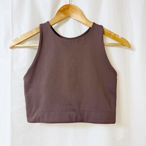 Girlfriend Collective Brown Dylan Tank Bra Size Small